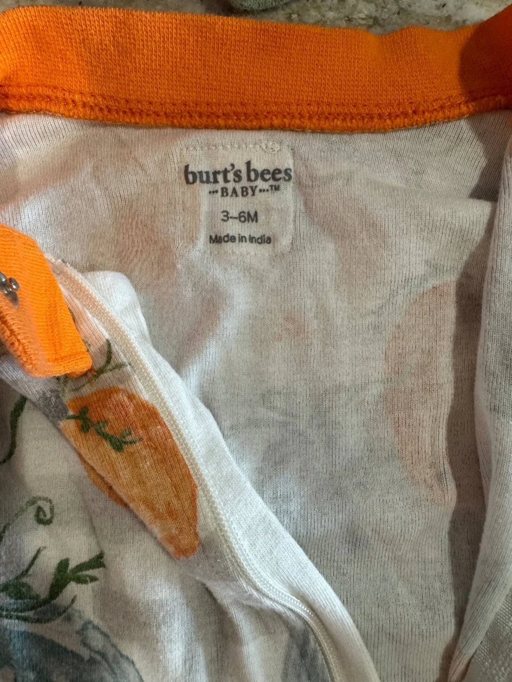 Burts Bees Baby Fall Pumpkin Footie 3-6 M